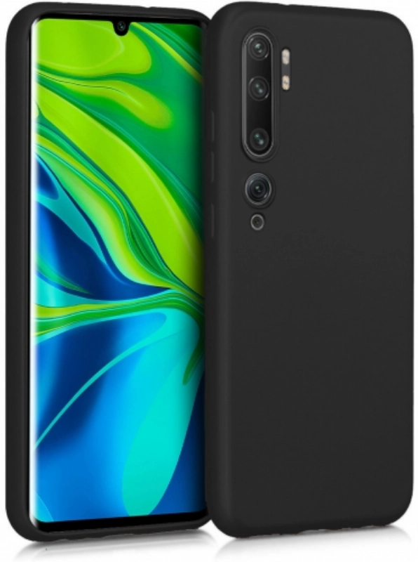 Xiaomi Mi Note 10 Kılıf İnce Soft Mat Renkli Esnek Silikon Kapak - Siyah