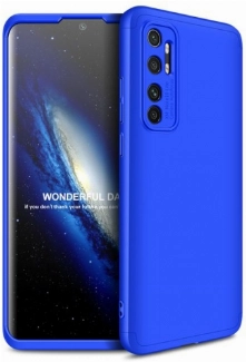 Xiaomi Mi Note 10 Lite Kılıf 3 Parçalı 360 Tam Korumalı Rubber AYS Kapak - Mavi