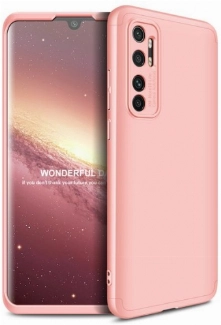 Xiaomi Mi Note 10 Lite Kılıf 3 Parçalı 360 Tam Korumalı Rubber AYS Kapak - Rose Gold