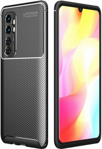 Xiaomi Mi Note 10 Lite Kılıf Silikon Parmak İzi Bırakmayan Karbon Soft Negro Kapak - Siyah