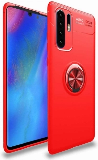 Xiaomi Mi Note 10 Pro Kılıf Renkli Silikon Yüzüklü Standlı Auto Focus Ravel Kapak - Kırmızı