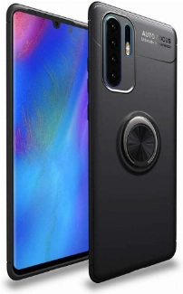 Xiaomi Mi Note 10 Pro Kılıf Renkli Silikon Yüzüklü Standlı Auto Focus Ravel Kapak - Siyah