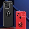 Xiaomi Poco C40 Kılıf Renkli Silikon Yüzüklü Standlı Auto Focus Ravel Kapak - Kırmızı - Siyah