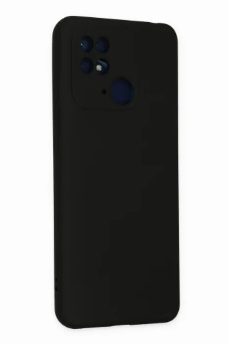 Xiaomi Poco C40 Kılıf İçi Kadife İnci Esnek Kamera Korumalı Silikon Kapak - Siyah