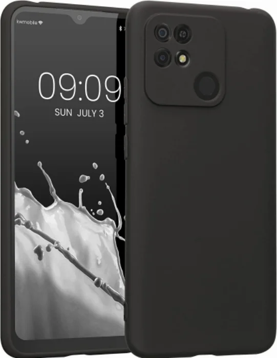 Xiaomi Poco C40 Kılıf İnce Mat Esnek Silikon - Siyah