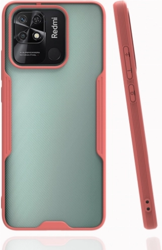 Xiaomi Poco C40 Kılıf Renkli Silikon Kamera Lens Korumalı Şeffaf Parfe Kapak - Pembe