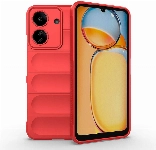 Xiaomi Poco C65 Kılıf Esnek TPU Oyuklu Arka Yüzey Tasarımlı Zore Etnik Silikon Kapak - Kırmızı