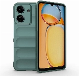 Xiaomi Poco C65 Kılıf Esnek TPU Oyuklu Arka Yüzey Tasarımlı Zore Etnik Silikon Kapak - Koyu Yeşil