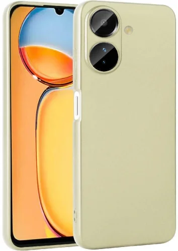 Xiaomi Poco C65 Kılıf İnce Mat Esnek Silikon - Gold