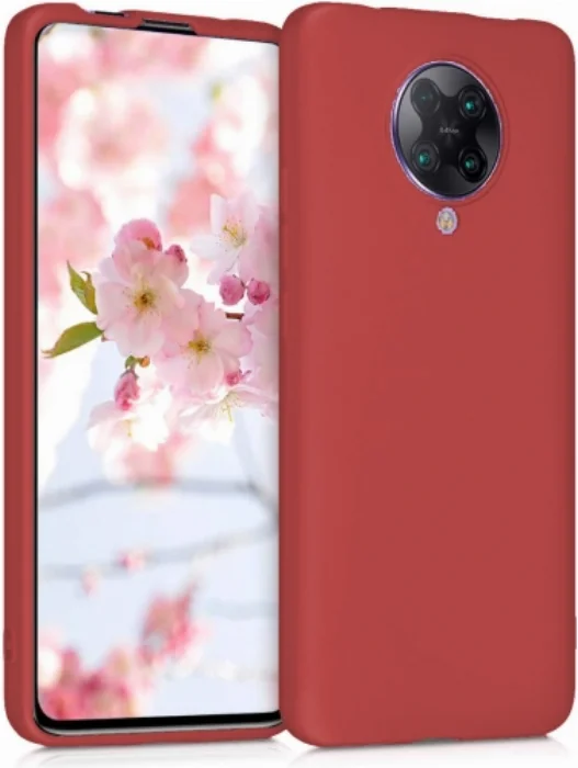 Xiaomi Poco F2 Pro Kılıf İnce Mat Esnek Silikon - Kırmızı
