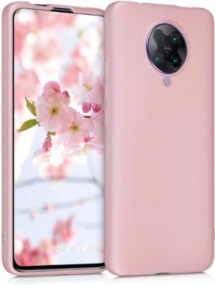 Xiaomi Poco F2 Pro Kılıf İnce Soft Mat Renkli Esnek Silikon Kapak - Rose Gold