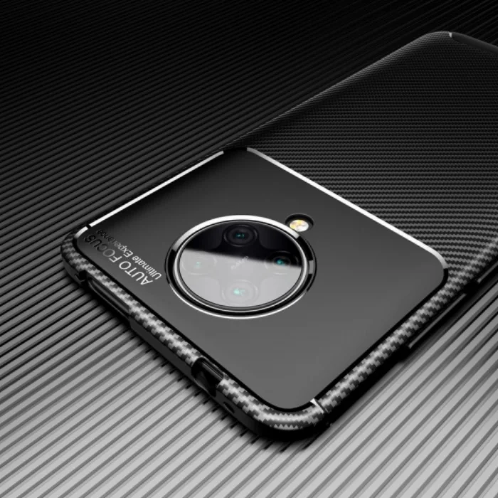 Xiaomi Poco F2 Pro Kılıf Karbon Serisi Mat Fiber Silikon Negro Kapak - Siyah