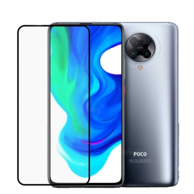 Xiaomi Poco F2 Pro Tam Kapatan 5D Kenarları Kırılmaya Dayanıklı Cam Ekran Koruyucu - Siyah - Siyah