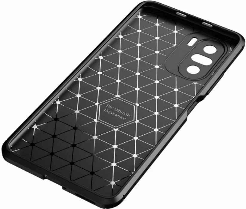 Xiaomi Poco F3 Kılıf Karbon Serisi Mat Fiber Silikon Negro Kapak - Siyah