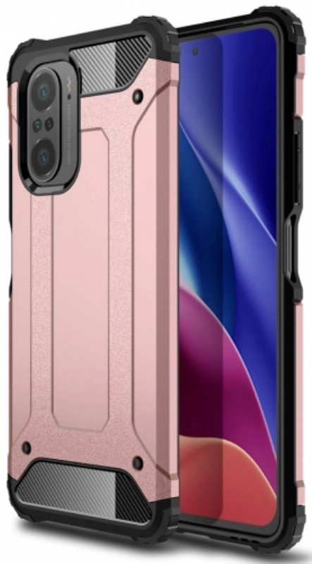 Xiaomi Poco F3 Kılıf Zırhlı Tank Crash Silikon Kapak - Rose Gold