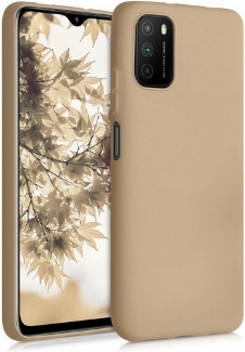 Xiaomi Poco M3 Kılıf İnce Soft Mat Renkli Esnek Silikon Kapak - Gold