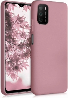 Xiaomi Poco M3 Kılıf İnce Soft Mat Renkli Esnek Silikon Kapak - Rose Gold