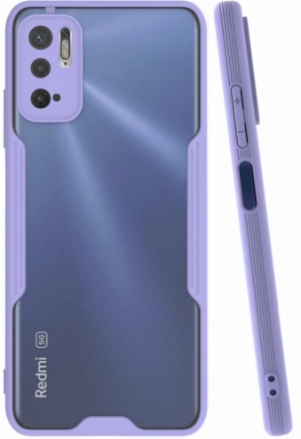 Xiaomi Poco M3 Pro Kılıf Renkli Silikon Kamera Lens Korumalı Şeffaf Parfe Kapak - Lila