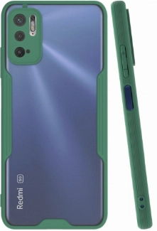 Xiaomi Poco M3 Pro Kılıf Renkli Silikon Kamera Lens Korumalı Şeffaf Parfe Kapak - Yeşil