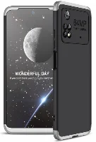 Xiaomi Poco M4 Pro 5G Kılıf 3 Parçalı 360 Tam Korumalı Rubber AYS Kapak  - Gri Siyah