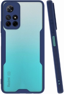 Xiaomi Poco M4 Pro 5G Kılıf Renkli Silikon Kamera Lens Korumalı Şeffaf Parfe Kapak - Lacivert