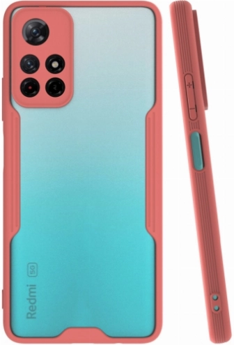 Xiaomi Poco M4 Pro 5G Kılıf Renkli Silikon Kamera Lens Korumalı Şeffaf Parfe Kapak - Pembe