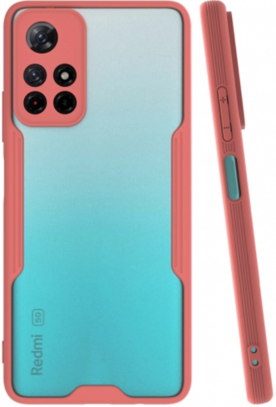 Xiaomi Poco M4 Pro 5G Kılıf Renkli Silikon Kamera Lens Korumalı Şeffaf Parfe Kapak - Pembe