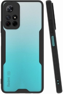 Xiaomi Poco M4 Pro 5G Kılıf Renkli Silikon Kamera Lens Korumalı Şeffaf Parfe Kapak - Siyah