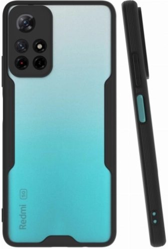 Xiaomi Poco M4 Pro 5G Kılıf Renkli Silikon Kamera Lens Korumalı Şeffaf Parfe Kapak - Siyah