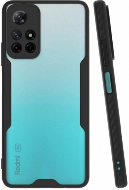 Xiaomi Poco M4 Pro 5G Kılıf Renkli Silikon Kamera Lens Korumalı Şeffaf Parfe Kapak - Siyah