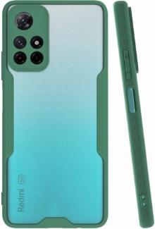 Xiaomi Poco M4 Pro 5G Kılıf Renkli Silikon Kamera Lens Korumalı Şeffaf Parfe Kapak - Yeşil