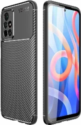 Xiaomi Poco M4 Pro 5G Kılıf Silikon Parmak İzi Bırakmayan Karbon Soft Negro Kapak - Siyah