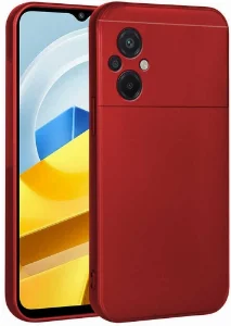 Xiaomi Poco M5 Kılıf İnce Mat Esnek Silikon - Kırmızı