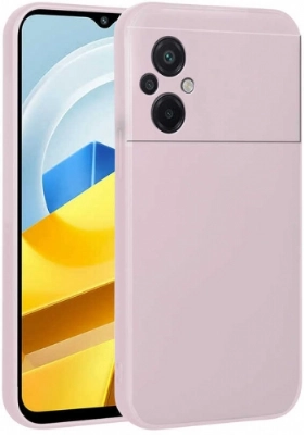 Xiaomi Poco M5 Kılıf İnce Soft Mat Renkli Esnek Silikon Kapak - Rose Gold