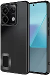 Xiaomi Poco M6 Pro 4G Kılıf Kamera Lens Korumalı Şeffaf Renkli Logo Gösteren Parlak Kapak - Lacivert