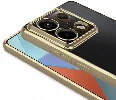 Xiaomi Poco M6 Pro 4G Kılıf Kamera Lens Korumalı Şeffaf Renkli Logo Gösteren Parlak Kapak - Rose Gold