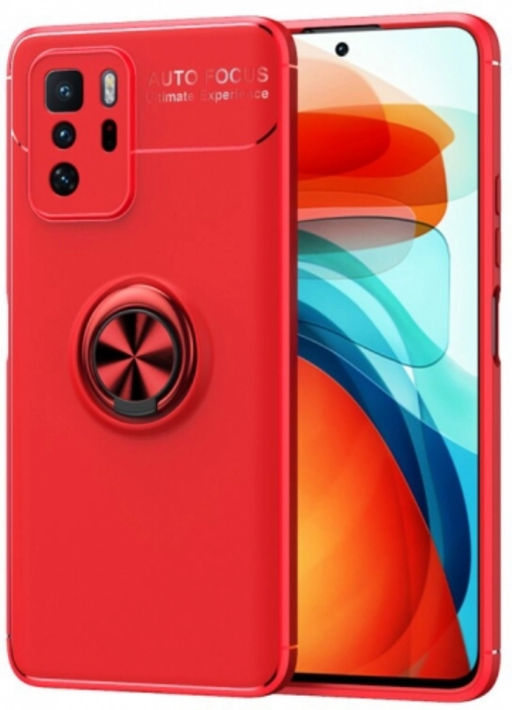 Xiaomi Poco X3 GT Kılıf Renkli Silikon Yüzüklü Standlı Auto Focus Ravel Kapak - Kırmızı