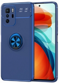 Xiaomi Poco X3 GT Kılıf Renkli Silikon Yüzüklü Standlı Auto Focus Ravel Kapak - Mavi