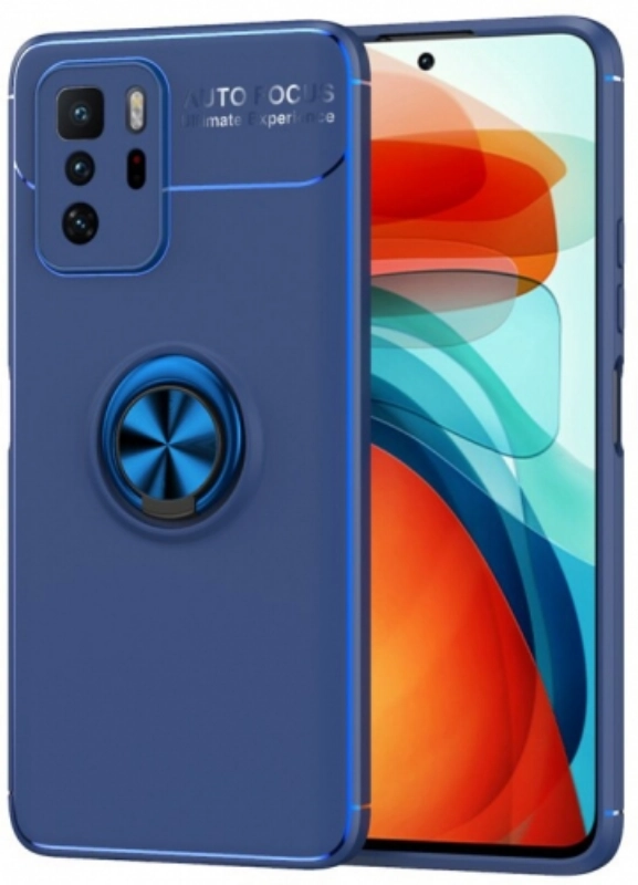 Xiaomi Poco X3 GT Kılıf Renkli Silikon Yüzüklü Standlı Auto Focus Ravel Kapak - Mavi