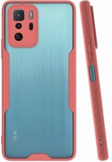 Xiaomi Poco X3 GT Kılıf Renkli Silikon Kamera Lens Korumalı Şeffaf Parfe Kapak - Pembe