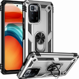 Xiaomi Poco X3 GT Kılıf Silikon Zırhlı Standlı Yüzüklü Mıknatıslı Tank Kapak - Gümüş