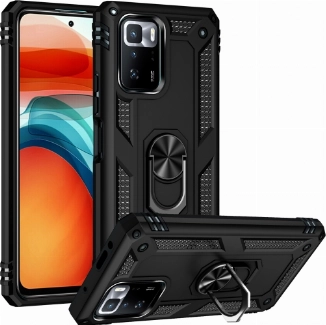 Xiaomi Poco X3 GT Kılıf Silikon Zırhlı Standlı Yüzüklü Mıknatıslı Tank Kapak - Siyah