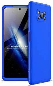 Xiaomi Poco X3 Kılıf 3 Parçalı 360 Tam Korumalı Rubber AYS Kapak - Mavi