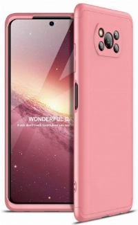 Xiaomi Poco X3 Kılıf 3 Parçalı 360 Tam Korumalı Rubber AYS Kapak - Rose Gold