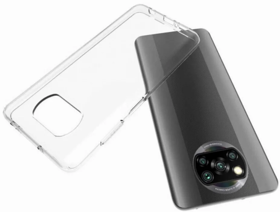 Xiaomi Poco X3 NFC Kılıf Ultra İnce Esnek Süper Silikon 0.3mm - Şeffaf