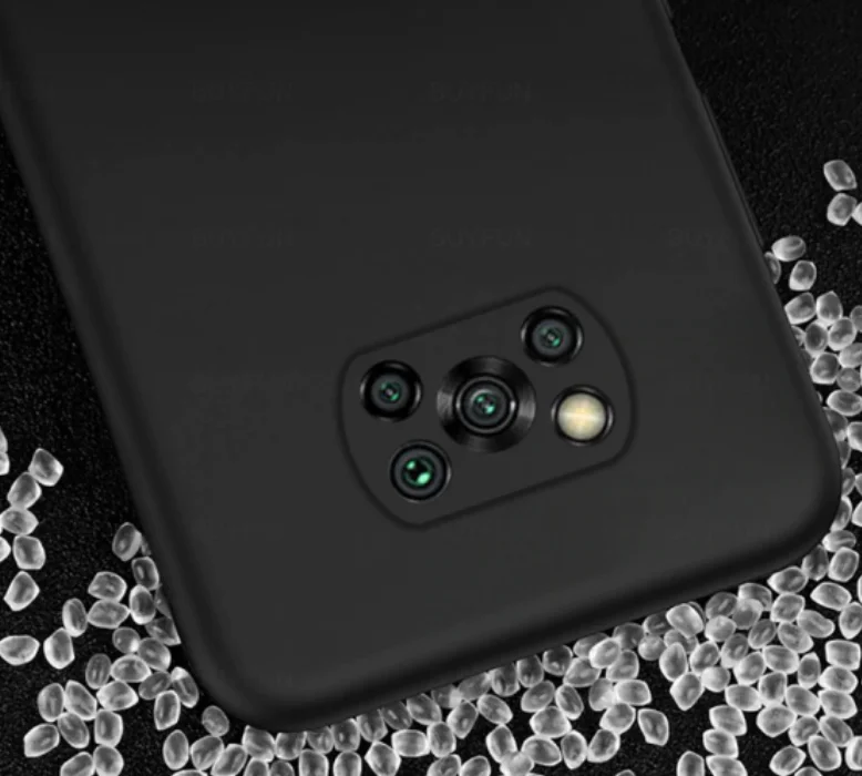 Xiaomi Poco X3 Pro Kılıf Liquid Serisi İçi Kadife İnci Esnek Silikon Kapak - Siyah