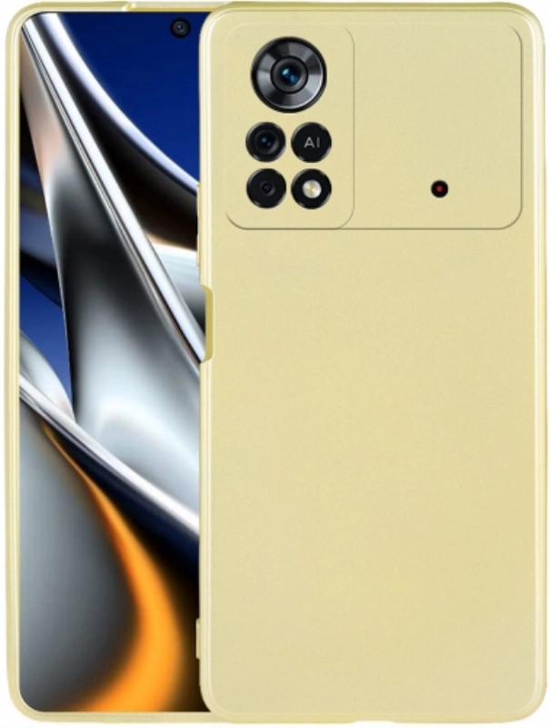 Xiaomi Poco X4 Pro Kılıf İnce Soft Mat Renkli Esnek Silikon Kapak - Gold