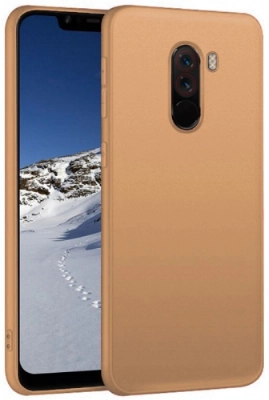 Xiaomi Pocophone F1 Kılıf İnce Soft Mat Renkli Esnek Silikon Kapak - Gold