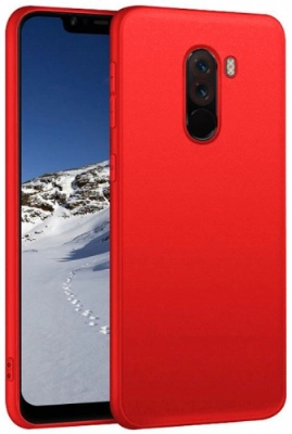 Xiaomi Pocophone F1 Kılıf İnce Soft Mat Renkli Esnek Silikon Kapak - Kırmızı