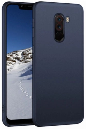 Xiaomi Pocophone F1 Kılıf İnce Soft Mat Renkli Esnek Silikon Kapak - Lacivert